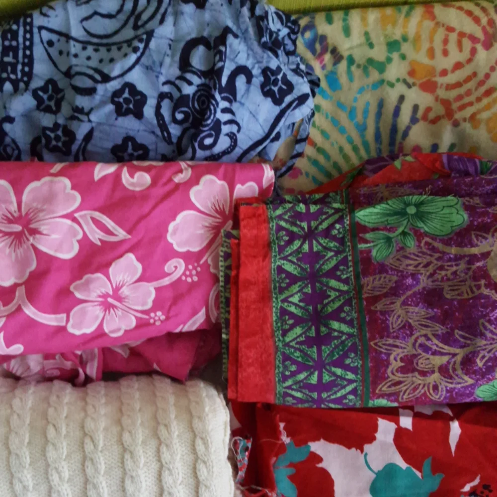 Fabrics Stash Silks Cottons Cashmere Cotton Florals Boho DIY Sewing Supplies
